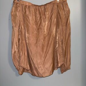 Elegant Tan Off the Shoulder Long Sleeve Top